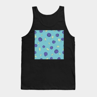 Scattered Blueberries on teal background Tank Top